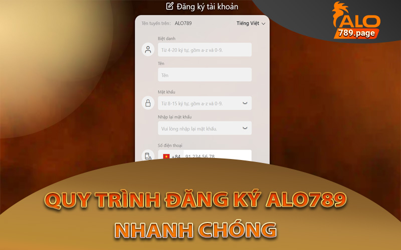 Quy trình để tạo tài khoản Alo789